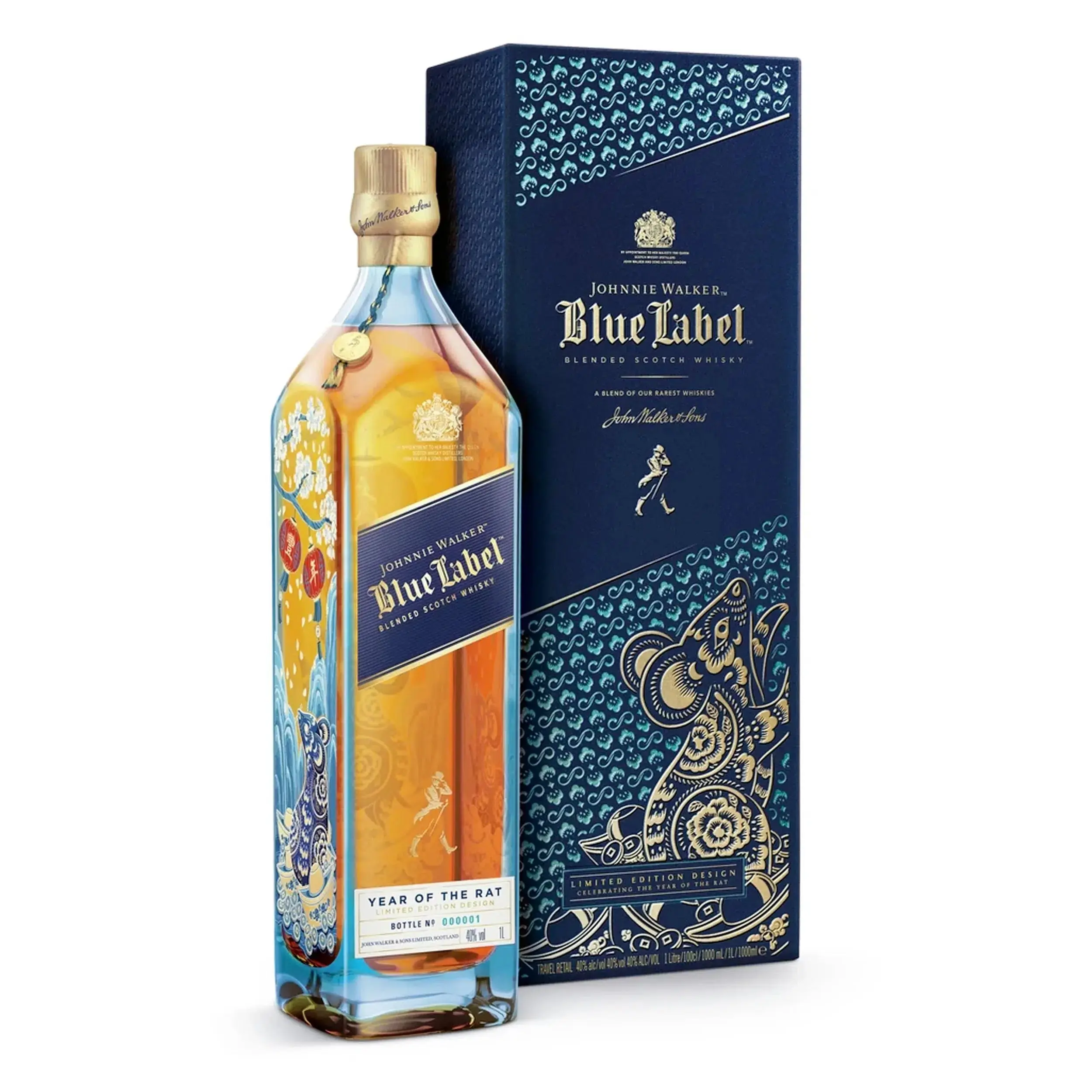 Johnnie Walker Blue Label Year of the Rat Blended Scotch Whisky 1L - Alcohol