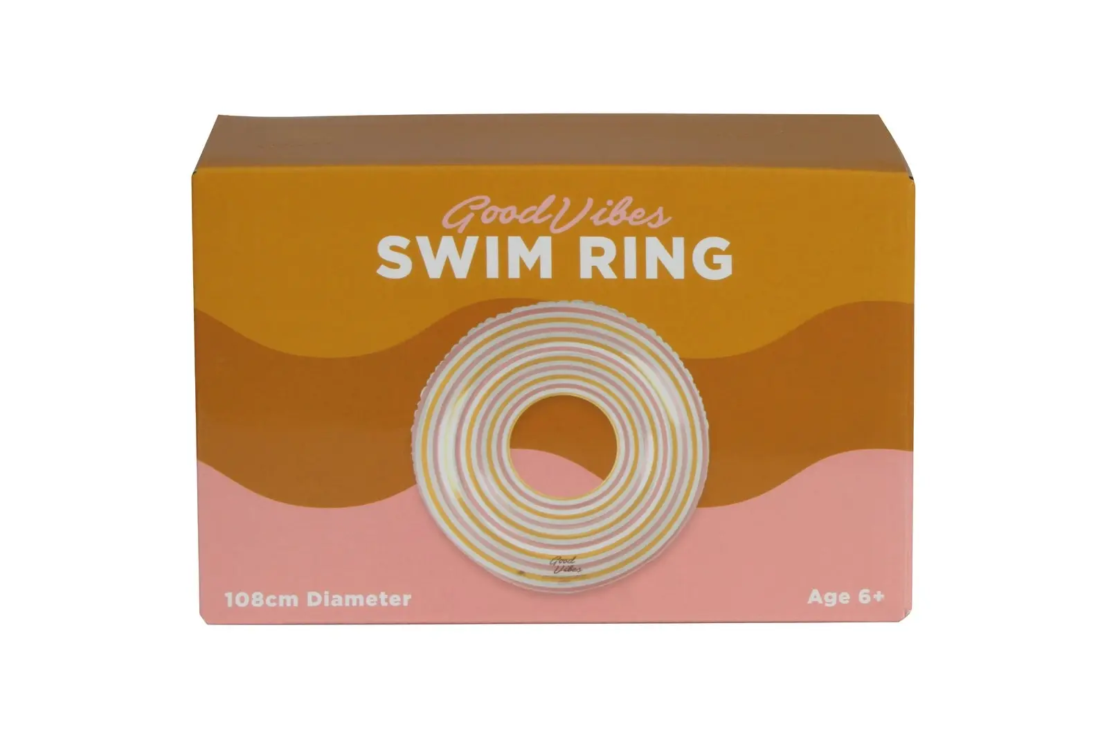Good Vibes 108cm Inflatable Stripe Swim Ring Beach/Pool Outdoor Party Kids Toy - Up to 70% off Summer Sale