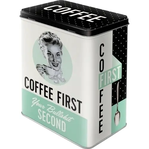 Nostalgic Art 20cm/3L Tin Box Storage Coffee First Canister Organiser Large - Home & Garden