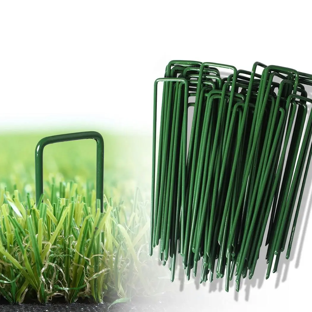Marlow 50Pcs Synthetic Artificial Grass Pins Turf Pegs U Fastening Lawn Weed Mat - Home & Garden