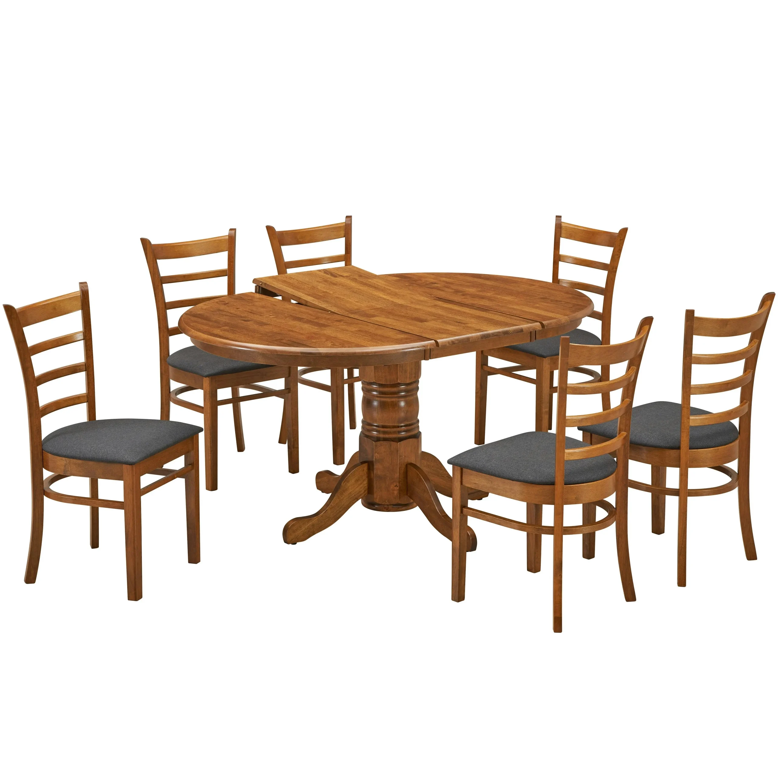 Linaria 7pc Extendable Round Dining Table Chair Set - Furniture