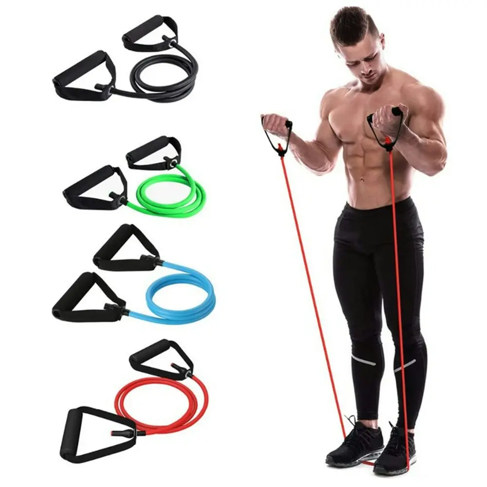 5 PCS Yoga Elastic Fitness Exercise Pull Rope Exercise Resistance Bands set - Sports & Outdoor