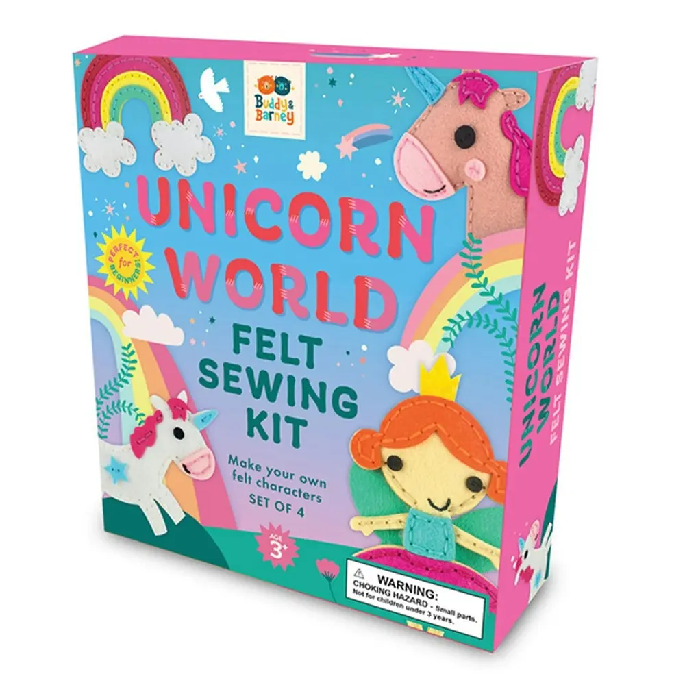 Buddy & Barney Unicorn World Felt Sewing Kit Kids/Children Activity Craft Toy 3+ - Hobbies
