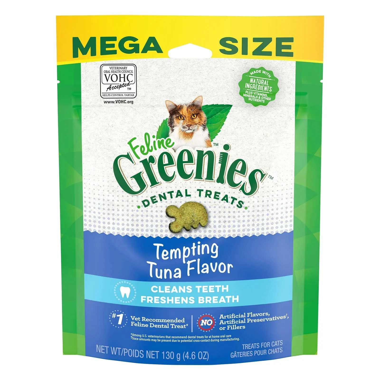 GREENIES Feline Dental Treats Tuna Flavour For Cats 130 GM - Pets