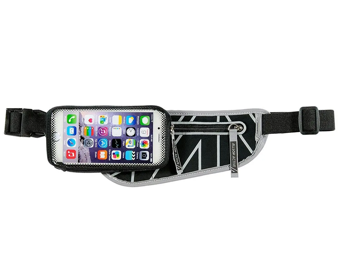 Allsop ClickGo Running/Gym Water Proof Belt w/Zip Pouch/5.7in Case For Phones GR - Sports & Outdoor