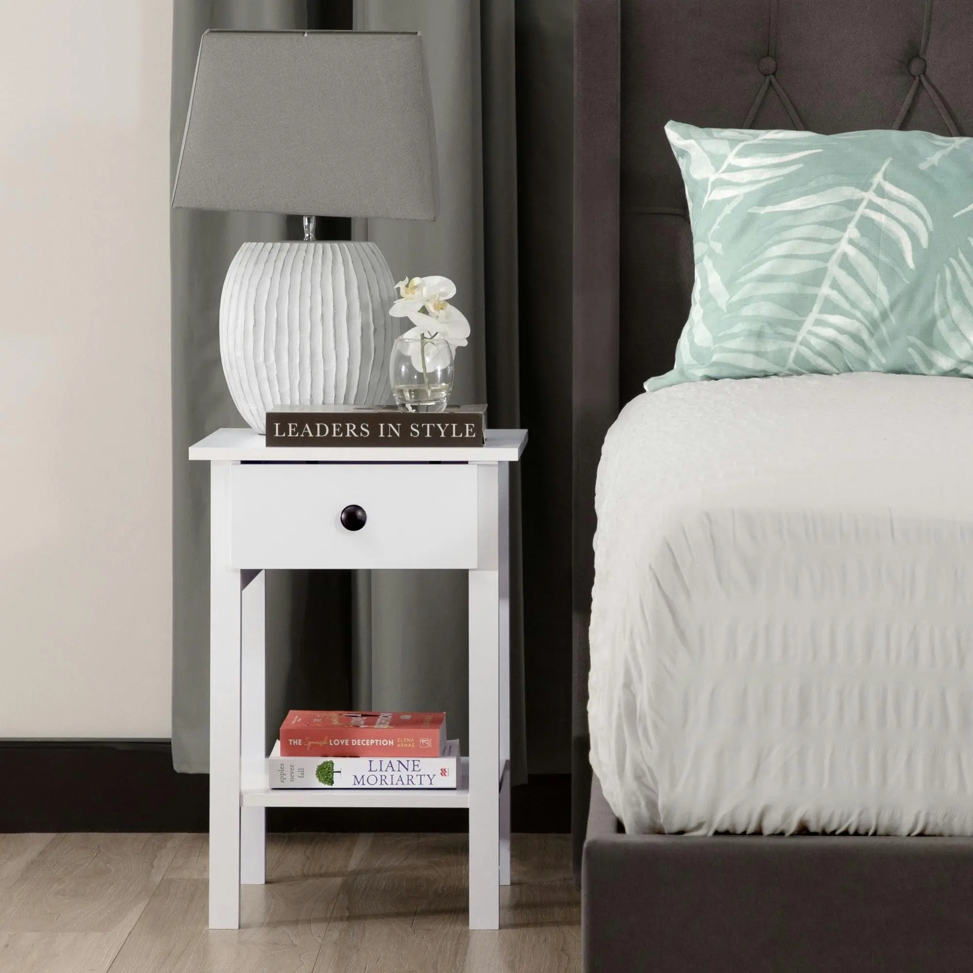 Declan Bedside Table White - Furniture