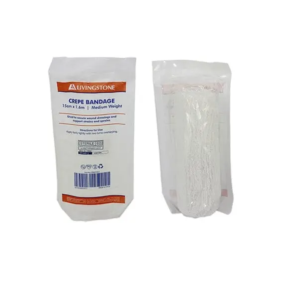 Livingstone Medium Weight Crepe Bandage 15cm x 1.6m 50 Carton - Health