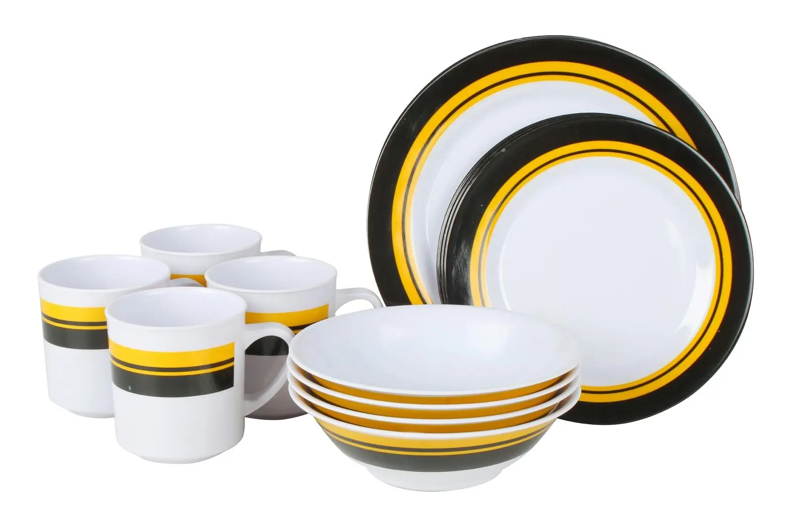 16pc Camping Cockatoo Melamine Dinner/Side Plate/Bowl/Mug Set Outdoor Tableware - Sports & Outdoor