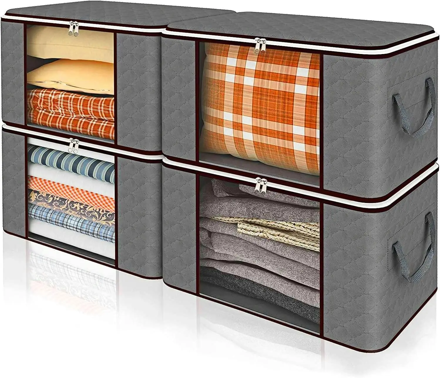 4 Pack Fabric Drawer Organiser Divider Wardrobe Cupboard Storage Boxes - Home & Garden