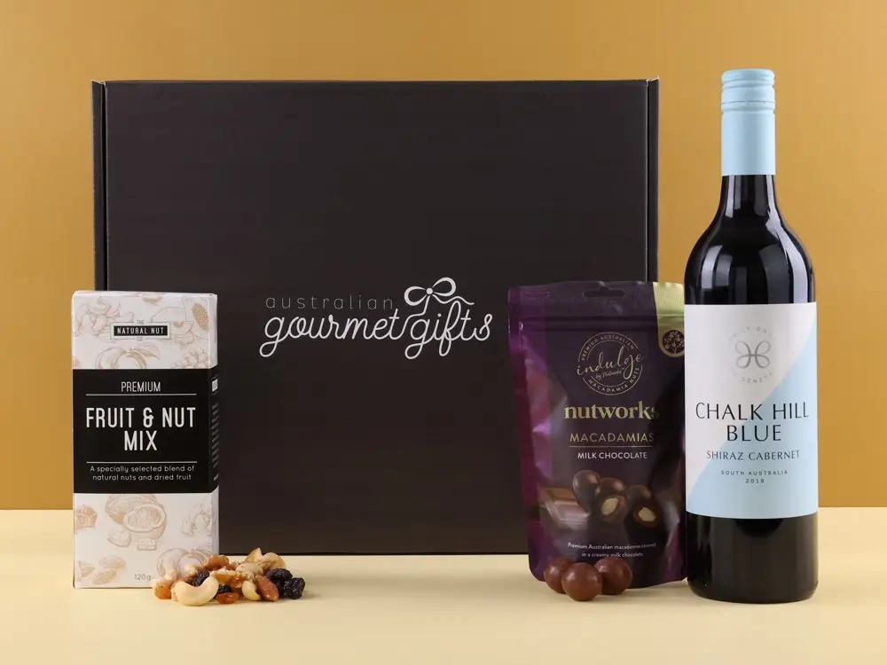 Shiraz & Chocolate Nuts Hamper - Groceries