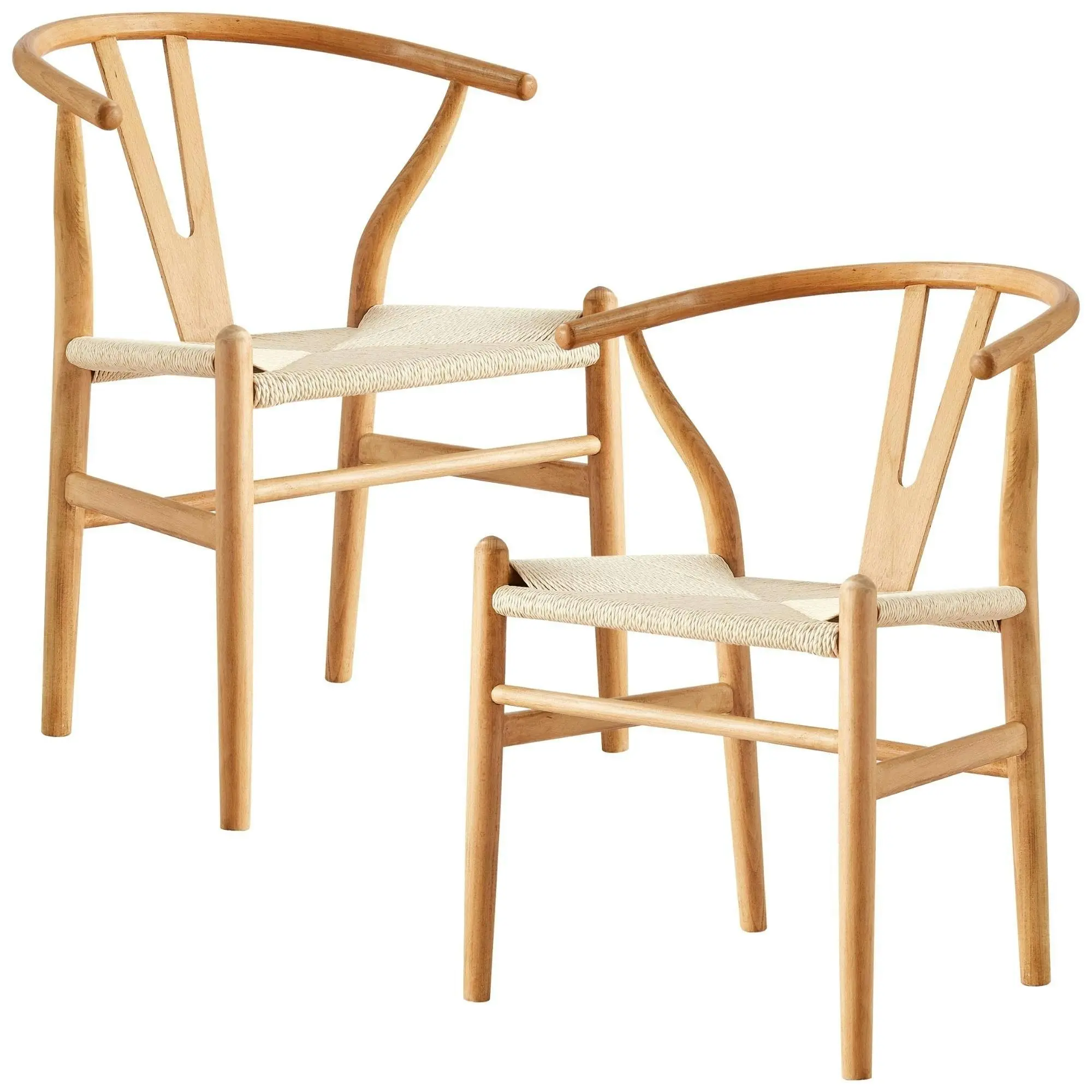 Anemone Set of 2 Wishbone Dining Chair Natural - Furniture