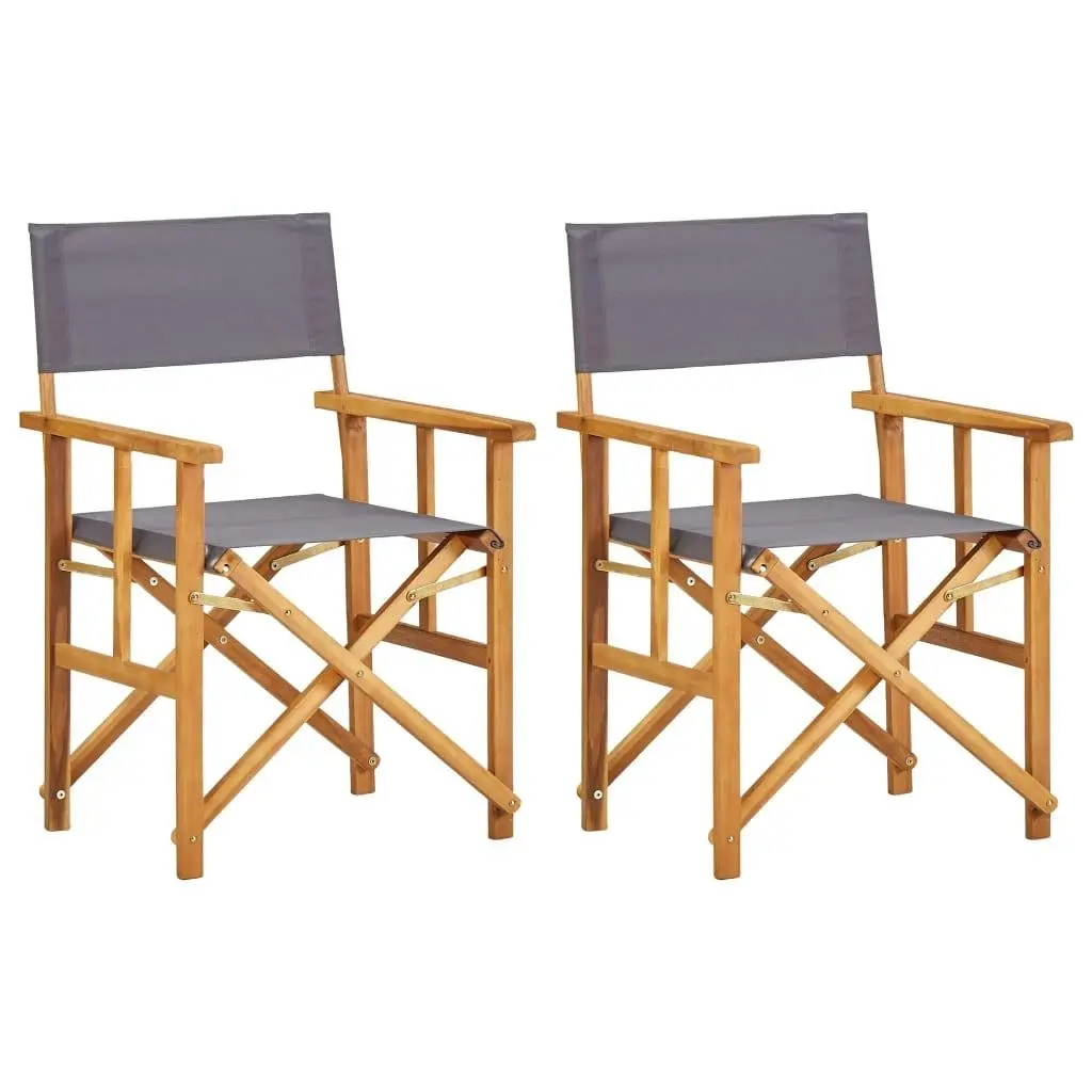 Director's Chairs 2 pcs Solid Acacia Wood 45947 - Furniture
