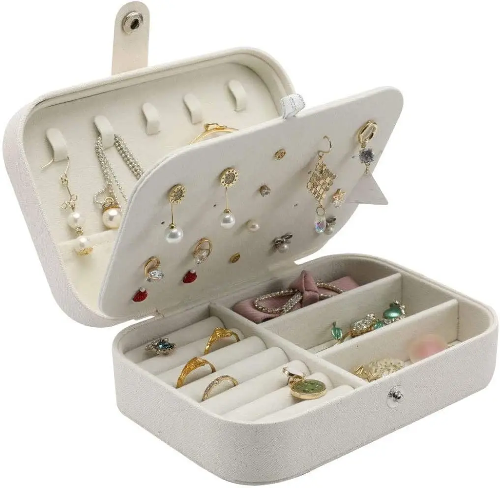Portable Travel Jewelry Case (White) - Jewellery