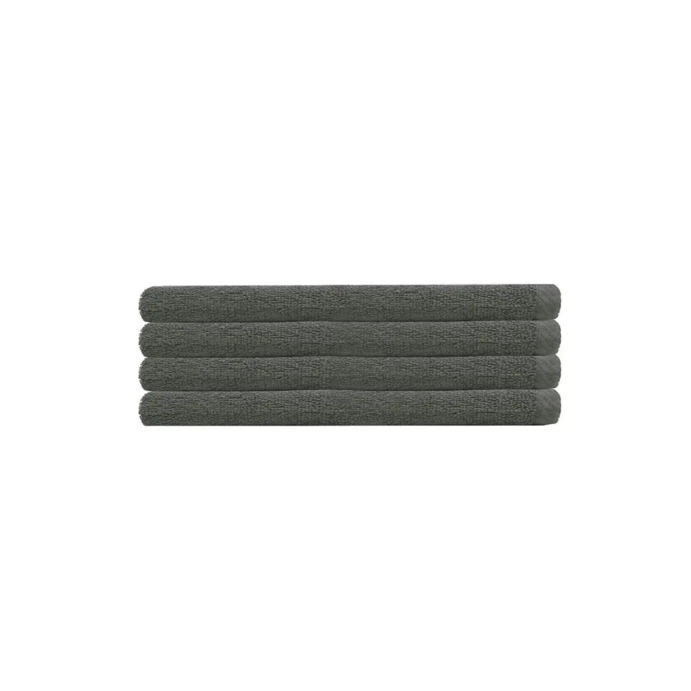 4pc Bambury Home Living Chateau Hand Towel 40x70cm Charcoal Cotton Woven - Home & Garden