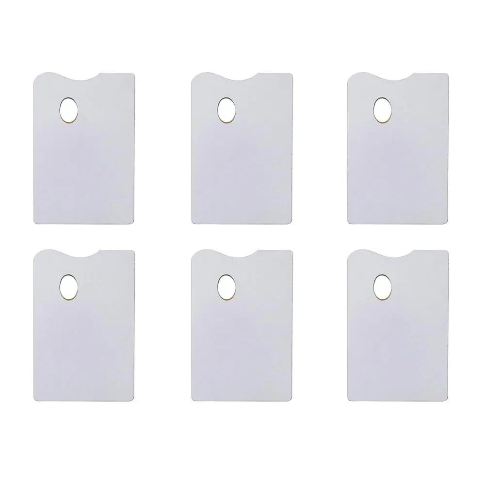 6x Jasart Rectangle Oil/Acrylic Painting Wooden Palette Art/Craft 30cm Sml White - Hobbies