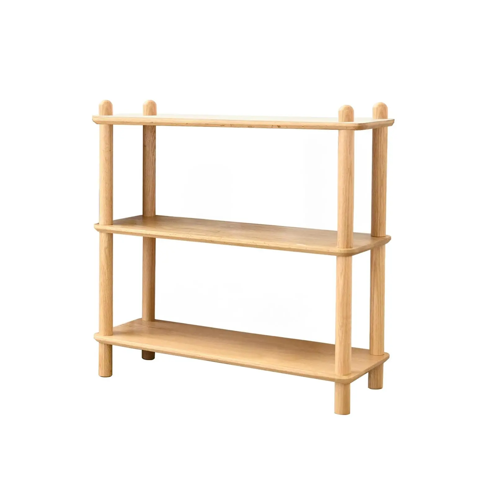 2 Tier Solid Oak Wood Display Shelf Bookshelf Storage Rack Stand - Furniture