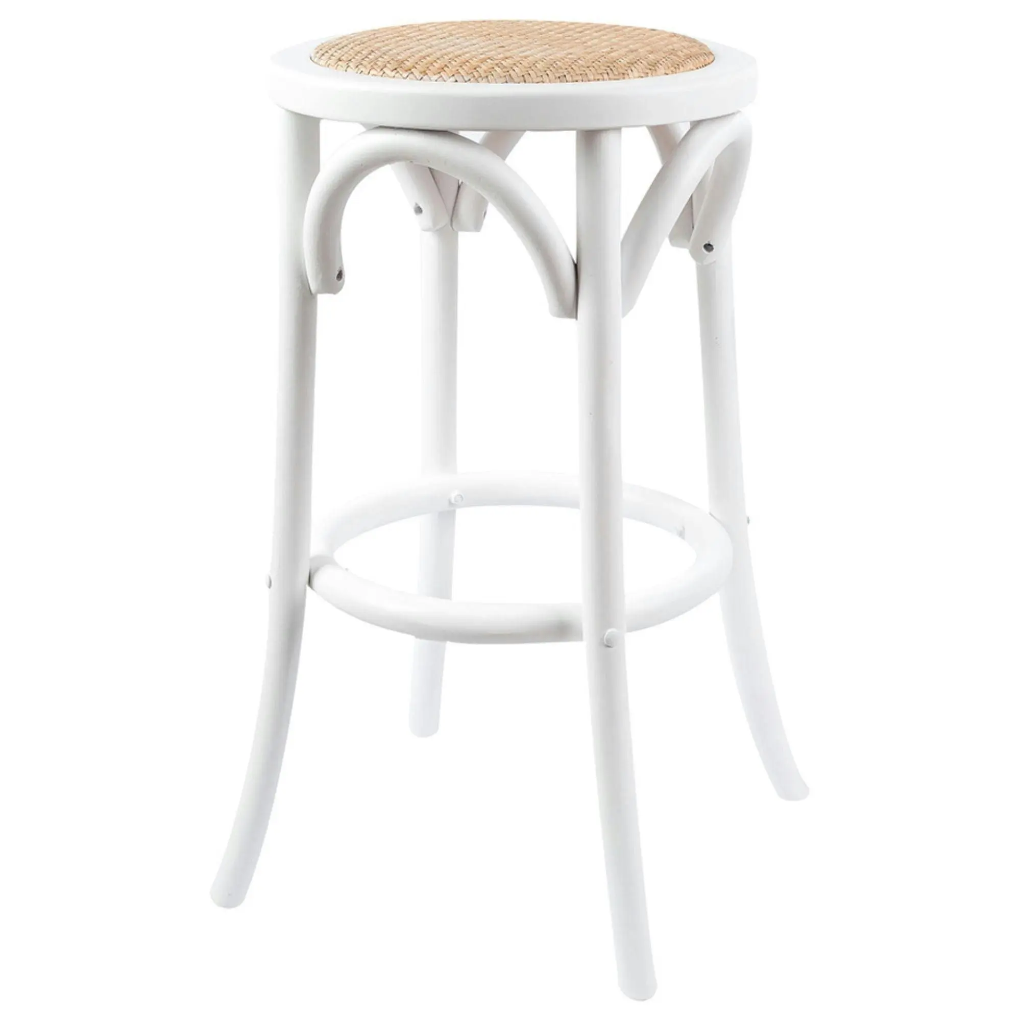 Aster Round Bar Stools White - Furniture