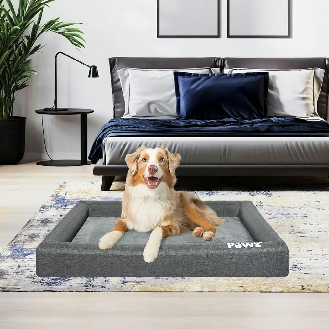 Pawz Memory Foam Pet Bed Calming Dog Cushion Orthopedic Mat Washable Removable L - Pets