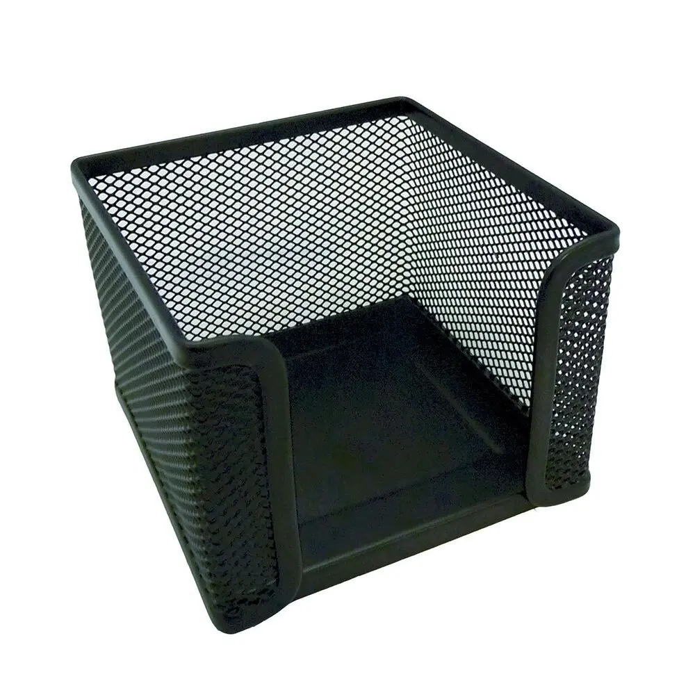 Esselte Home/Work Metal Mesh Memo/Notes Cube Holder Stationery Desk Organiser BK - Office
