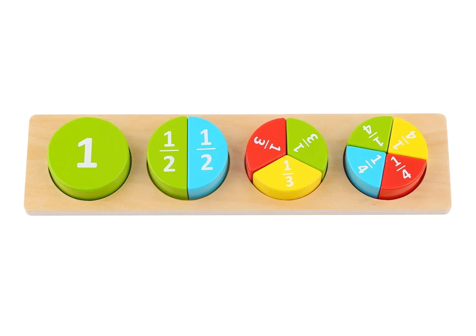 Tooky Toy Round Fractions Kids Interactive Wooden Block Learning Puzzle18m+ - Toys & Games