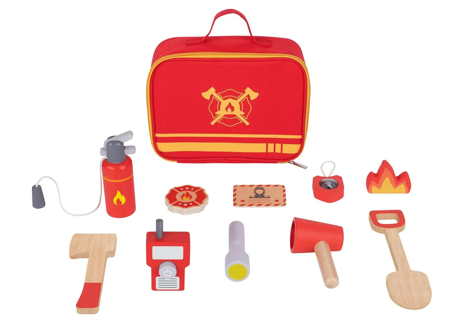 Tooky Toy Little Firefighter Set Pretend Play Themed Carry Bag For Kids 3y+ - Toys & Games