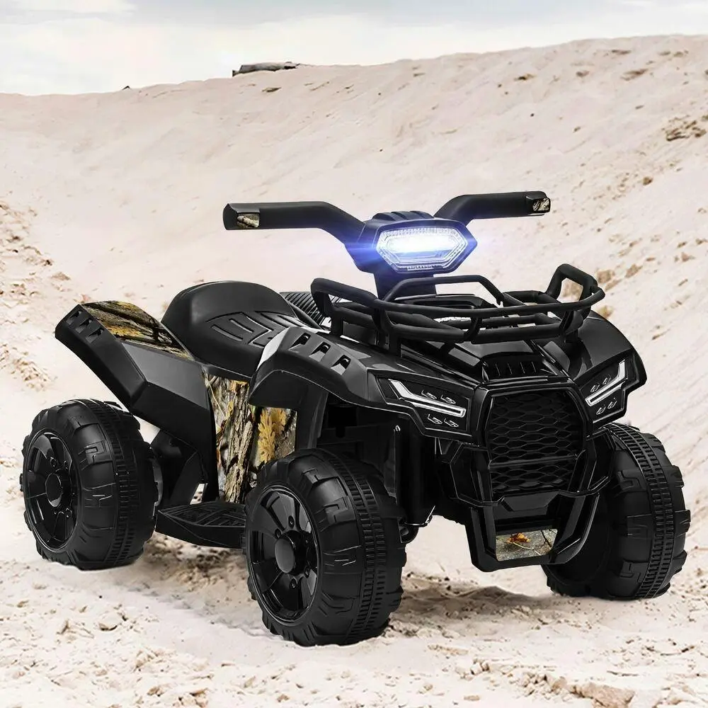 Alfordson Ride On Car Kids Electric ATV Toy With LED Lights Black - Toys & Games