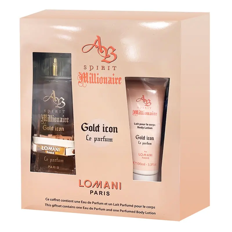 Lomani AB Spirit Millionaire Gold Icon Le Parfum 2pc Set 100ml EDP (L) - Beauty