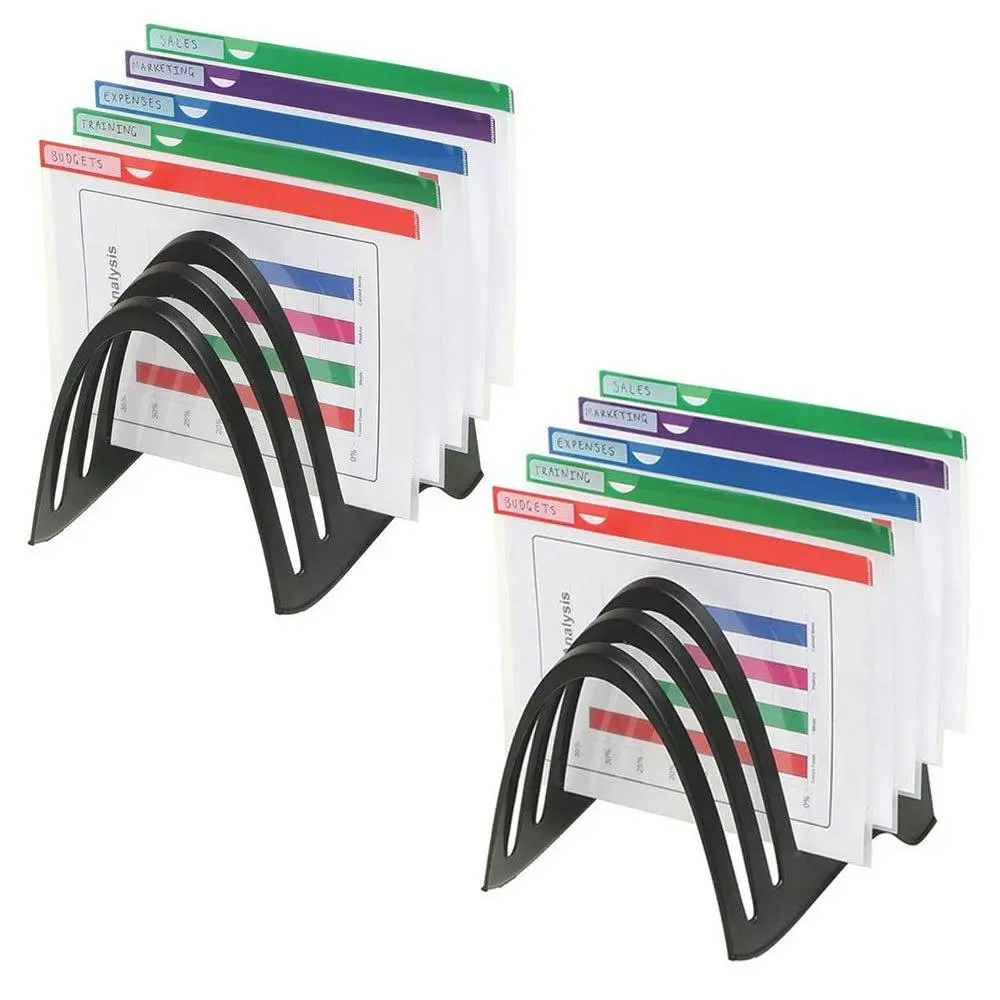 2PK Marbig A4 Paper Documents Folder Rack/Organiser Holder/Stand Home/Office BLK - Home & Garden