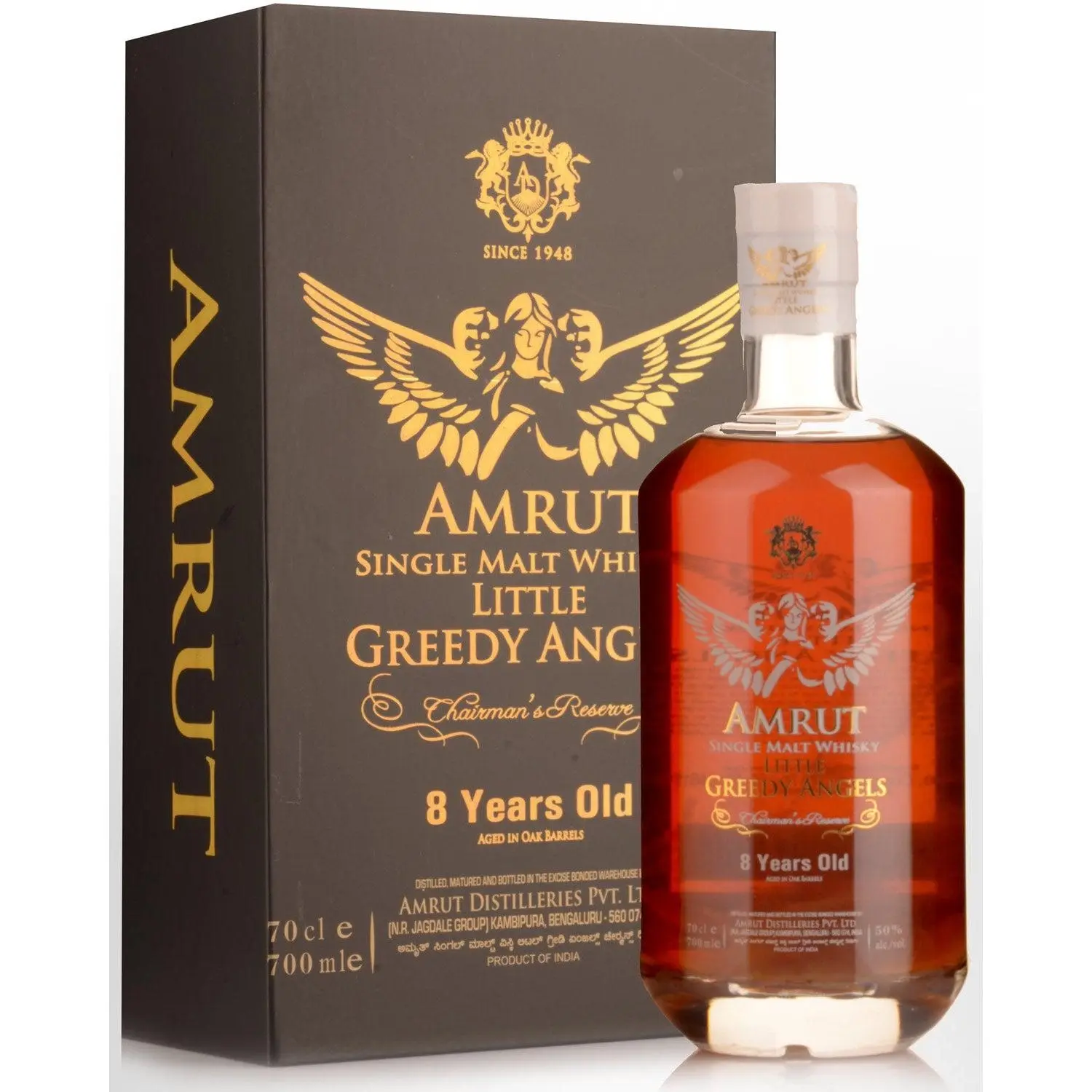 Amrut Little Greedy Angels Chairman's Reserve 8 Year Old Single Malt Indian Whisky 700ml - Alcohol