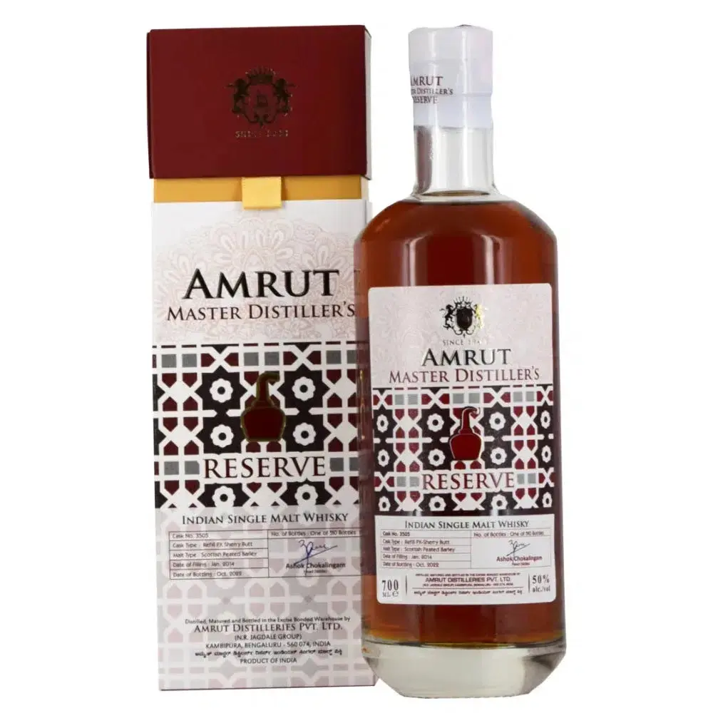 2014 Amrut Master Distiller's Reserve 8 Year Old Single Cask Single Malt Indian Whisky 700ml - Alcohol