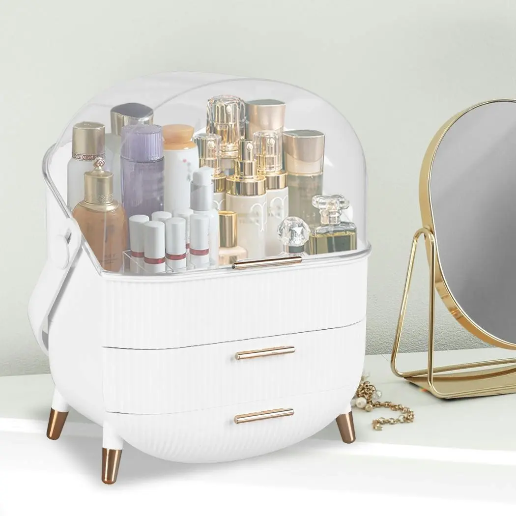 Makeup Organizer Case Drawer Portable Cosmetic Jewellery Storage Box White - Beauty