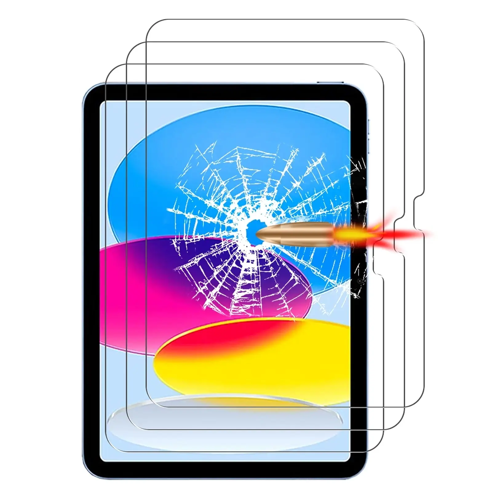 3pcs Tempered Glass Screen Protector for Apple iPad 10th Gen 10.9 Inch 2022 2023 - Electronics