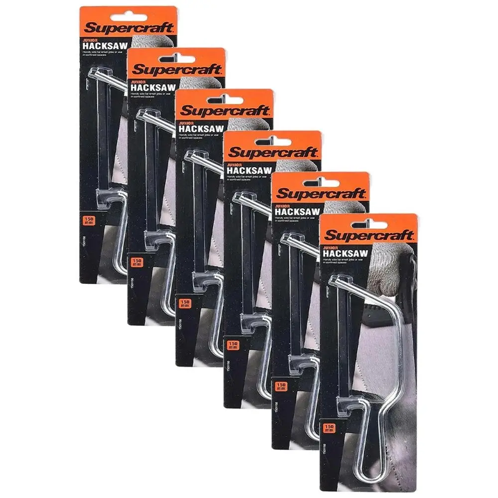 6x Supercraft Junior Heavy Duty Spring Frame 150mm Blade Small Job Hacksaw - Hardware