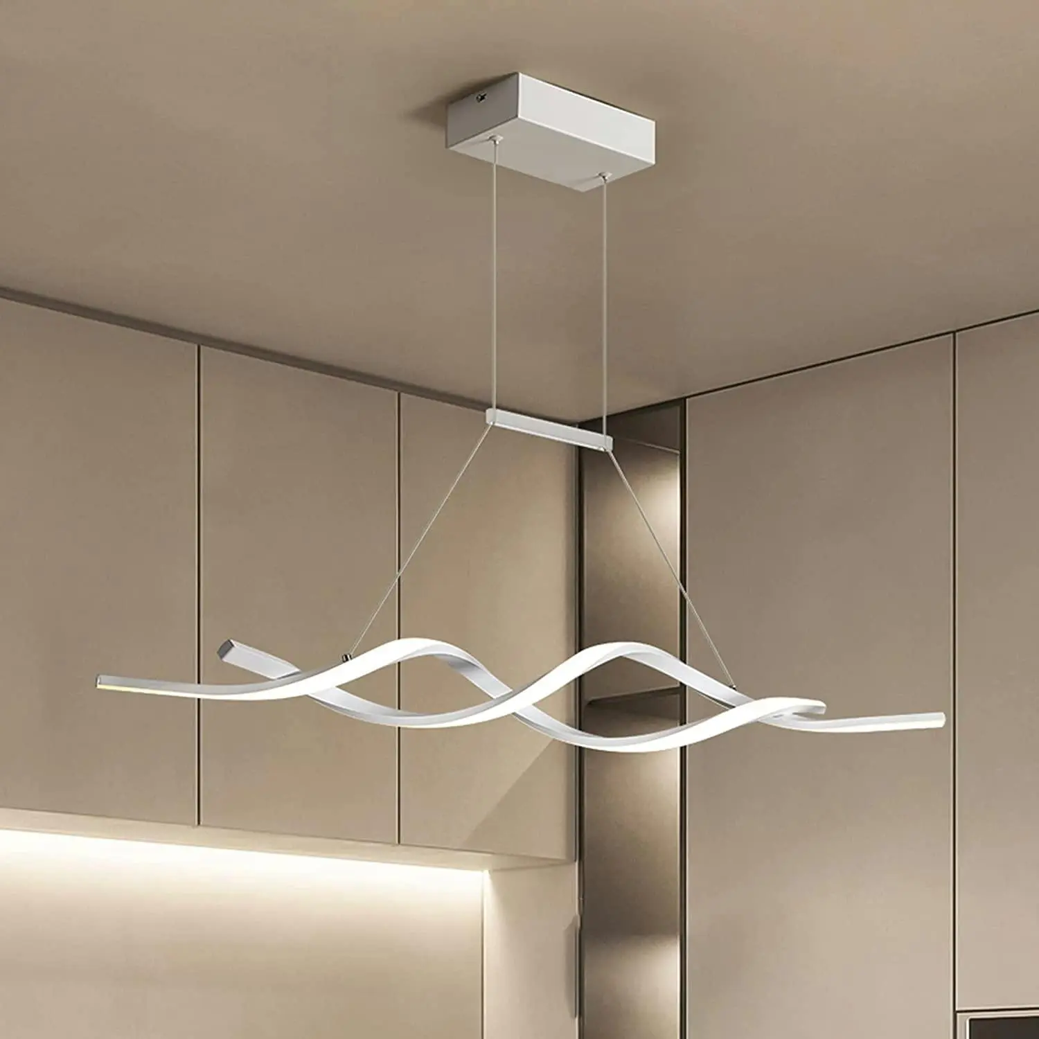 LED Chandelier lighting with remote, 28W Modern (White) - Home & Garden