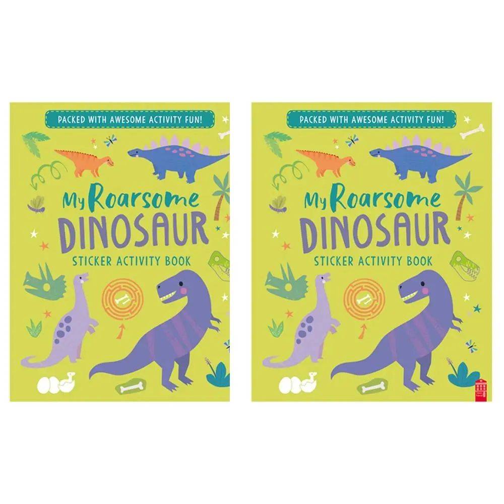 2x Sticker & Activity Roarsome Dinosaur Kids/Children Learning Colouring Book - Hobbies