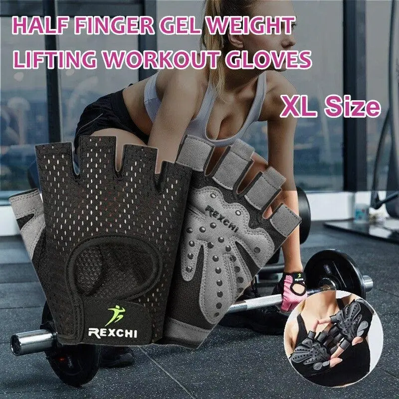 XL Women Fitness Gym Training Gloves Half Finger Gel Weight Lifting Workout Gloves - Sports & Outdoor