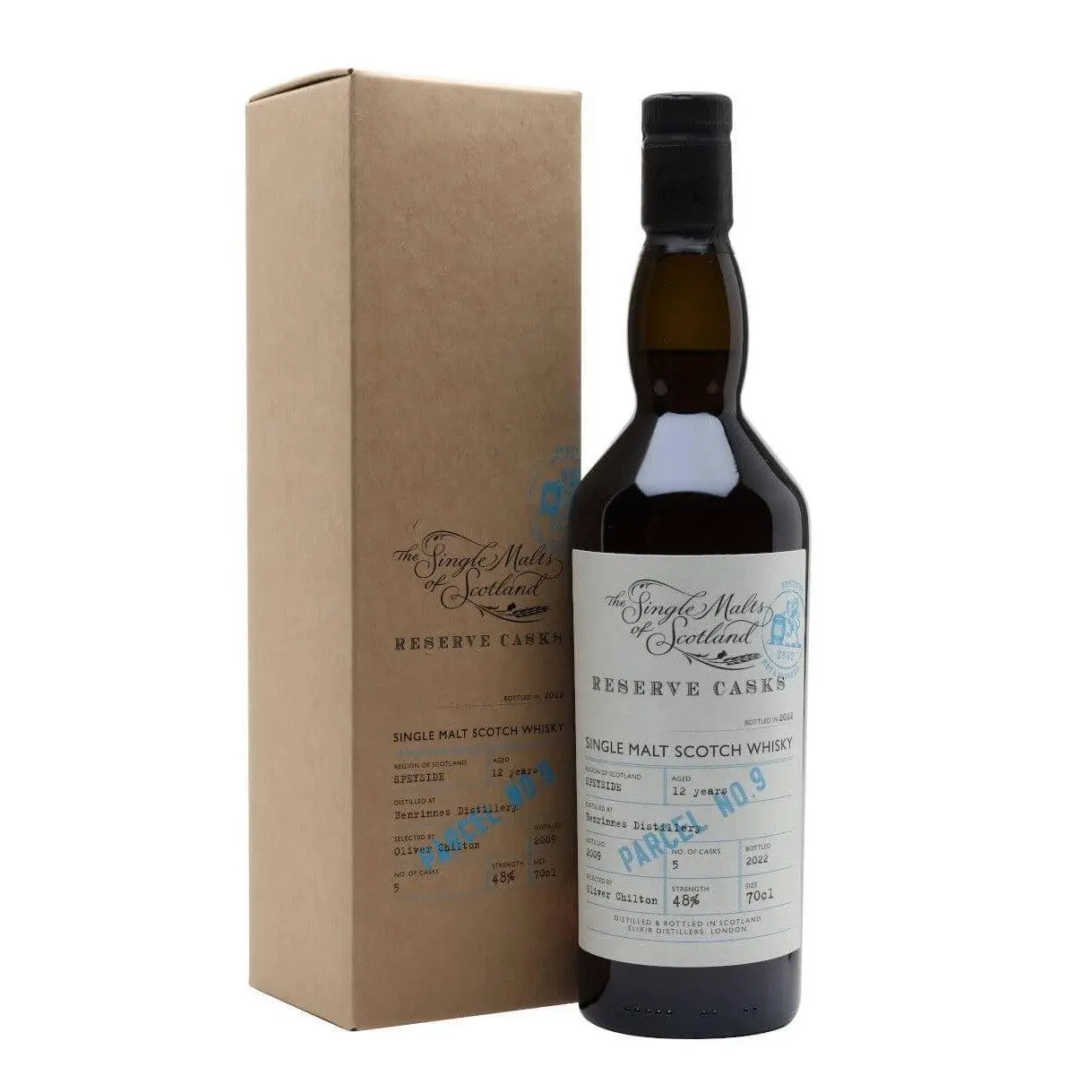 Benrinnes 2009 12 Year Old Single Malts of Scotland Reserve Casks Parcel 9 Speyside Single Malt Scotch Whisky 700ml - Alcohol