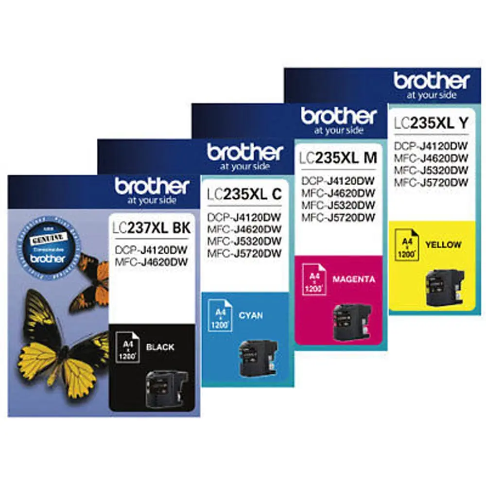 Brother LC235XL LC237XL 4 Colours Value Pack Ink Cartridge - Electronics