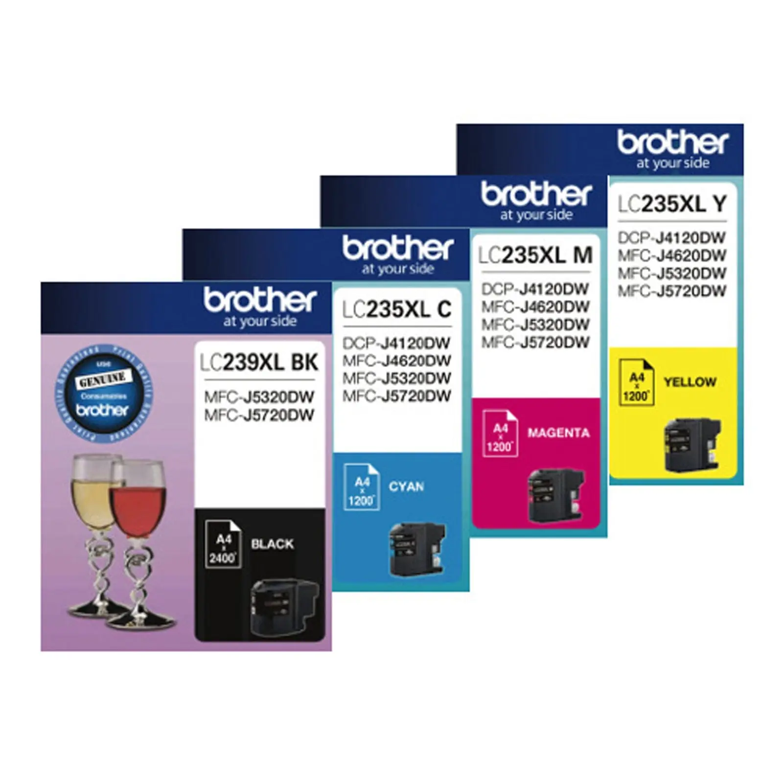 Brother LC235XL LC239XL 4 Colours Value Pack Ink Cartridge - Electronics