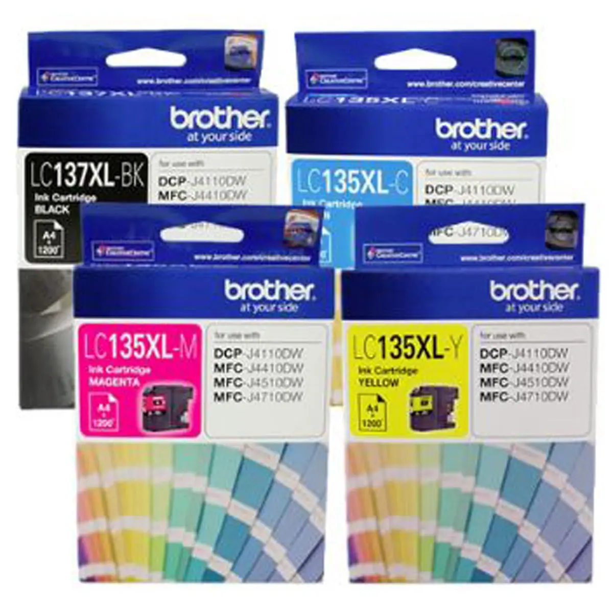 Original Brother LC135XL LC137XL 4 Colours Ink Cartridge Value Pack - Electronics