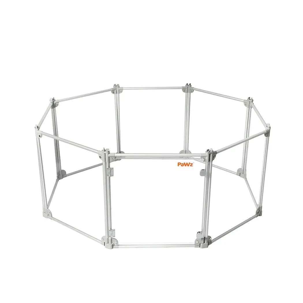 Pawz Pet Playpen Transparent Acrylic Clear Folding Dog Fence Kennel 8 Panel - Pets