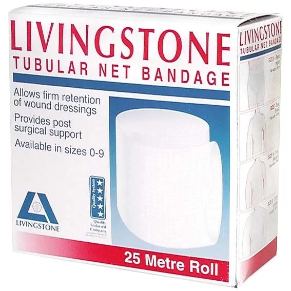 Livingstone Tubular Net Bandage Size G No. 6 Anal/Genital Flat Width 55mm 7.5m (unstretched) 25m (stretched) - Health