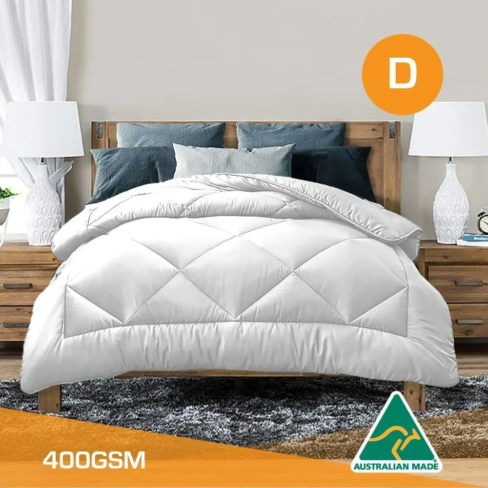 Double Size Aus Made All Season Soft Bamboo Blend Quilt White Cover - Home & Garden