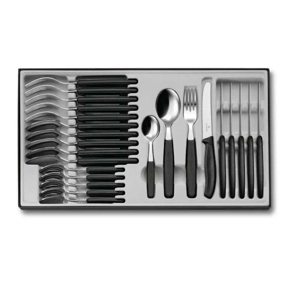 Victorinox 24pc Steak Knife Table Cutlery Set 24 Piece Black Made in Switzerland - Kitchenware - Save up to 70%