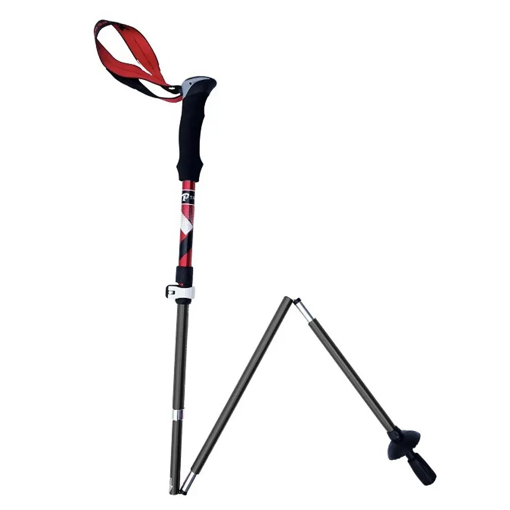 High Trek Crest Outdoors Trail Hiking Aluminium Walking Stick/Pole Folding - Sports & Outdoor