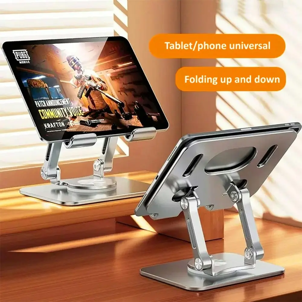 360° Rotation Tablet Stand For iPad Aluminum Adjustable Foldable Tablet Holder - Electronics