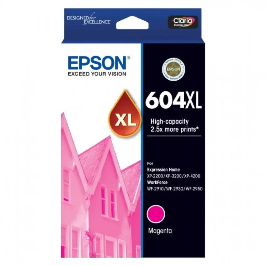 Epson 604XL Magenta High Yield Ink Cartridge Toner C13T10H392 - Electronics