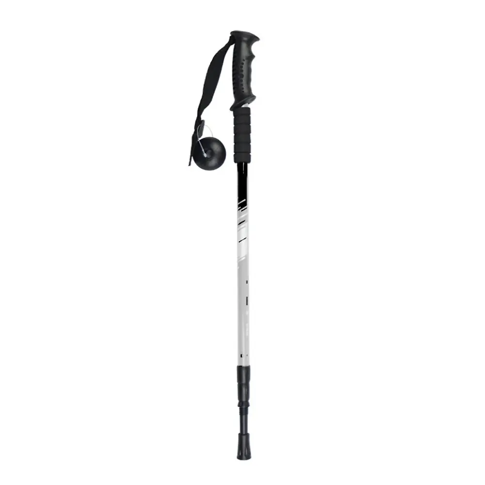 High Trek Wanderer Aluminium Lightweight Walking Stick/Pole With Ski Grips White - Sports & Outdoor