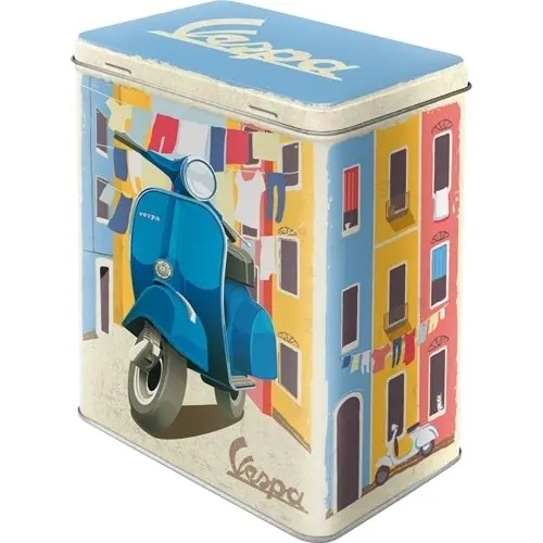 Nostalgic Art 20cm/3L Tin Box Metal Storage Vespa Italian Laundry Canister Large - Home & Garden