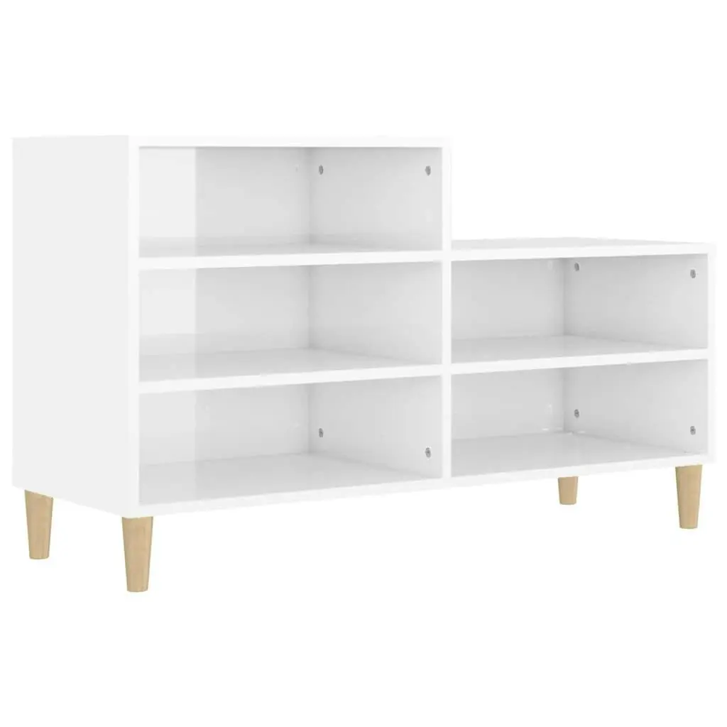 Shoe Cabinet High Gloss White 102x36x60 cm Engineered Wood 819726 - Home & Garden